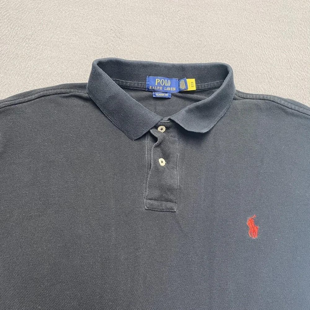 Polo Ralph Lauren Polo Shirt Mens XL Black Classic Fit Pony Logo Short Sleeve